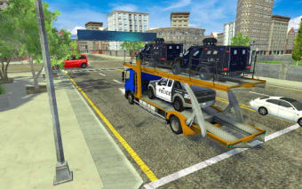 US Police Car Transport Truck: Drift X Car Stunts