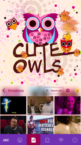 Cute Owls Emoji Keyboard Theme