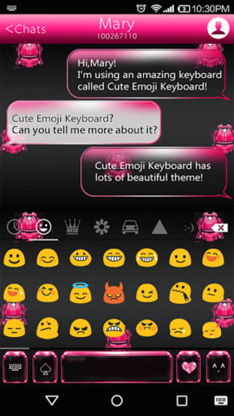 Pink Neon Emoji Keyboard Theme