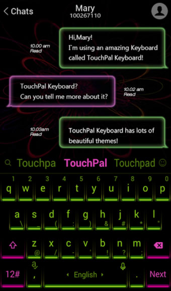 TouchPal Neon Glow Keyboard