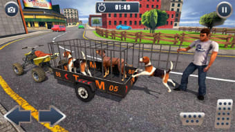 ATV Bike Dog Transporter Cart Driving: Dog Games