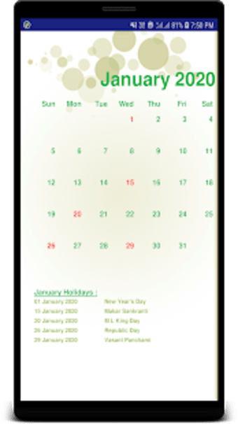 Calendar 2021  Holidays
