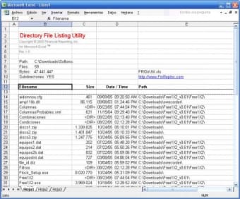 XLFileLister (File Listing Utility)