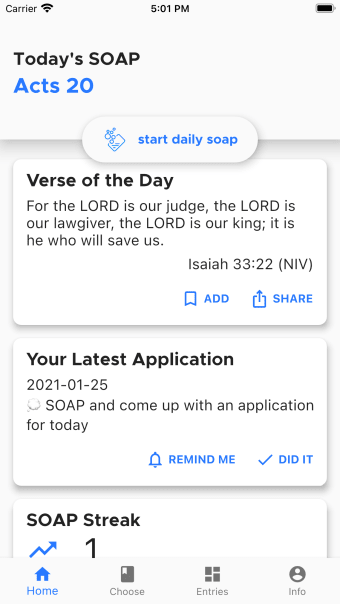 Daily SOAP - Bible reading app