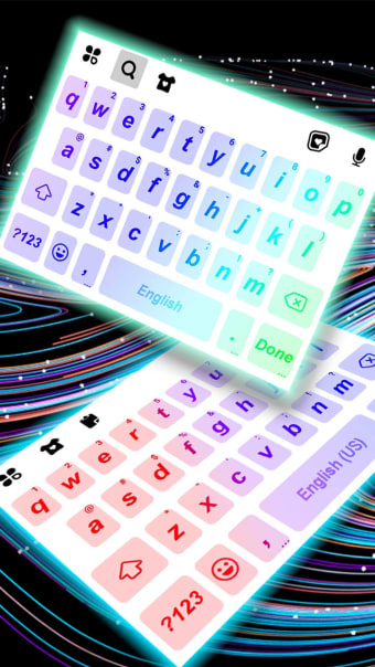 LED Rainbow Keyboard Background