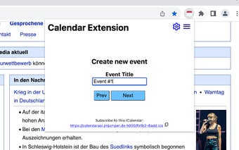 CalendarExtension - add events while browsing