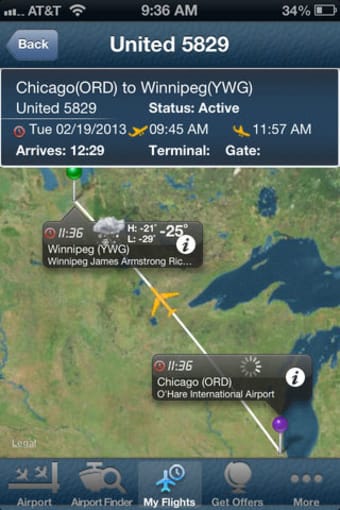Winnipeg Airport YWG Flight Tracker Radar