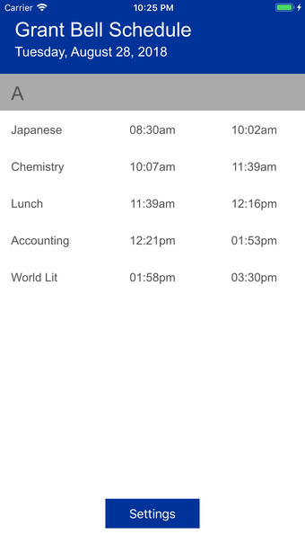 Grant Bell Schedule