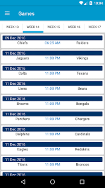 Football NFL Score Schedule