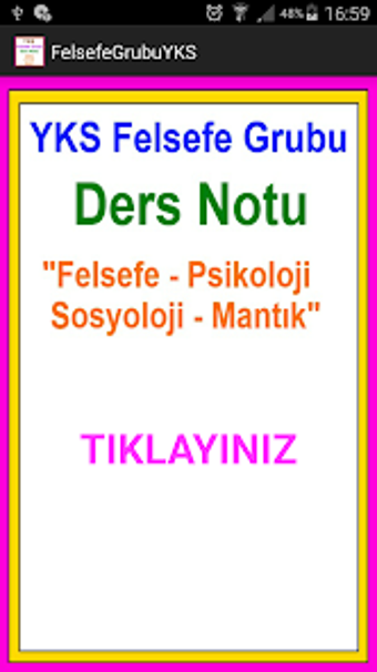 YKS Felsefe Grubu Ders Notu