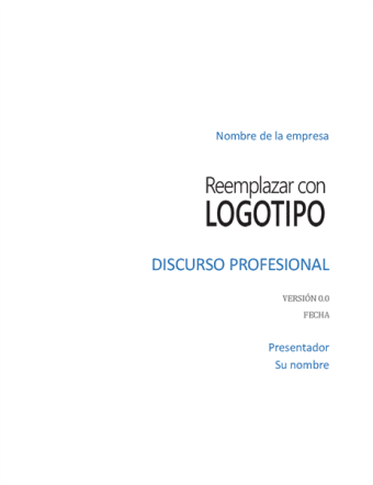 Plantilla discurso profesional para Word