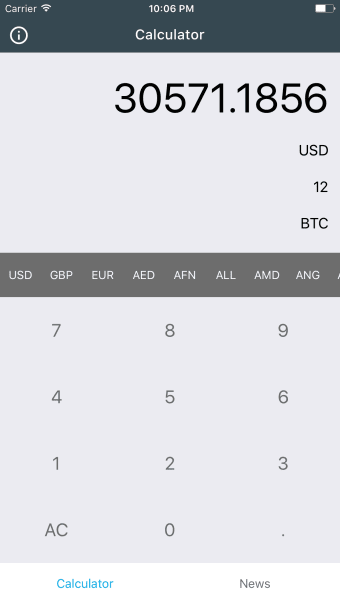 Bitcoin Calculator - Realtime