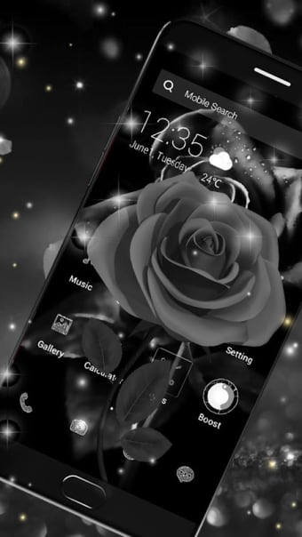 Black Rose APUS Launcher Theme