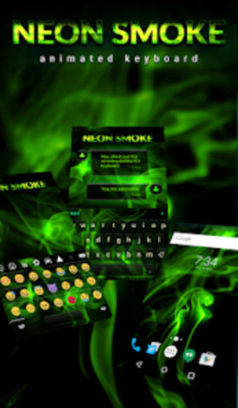 Neon Smoke Animated Keyboard