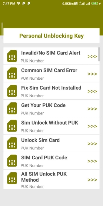 puk sim code unlock
