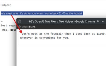 b2's OpenAI Text Fixer / Text Helper