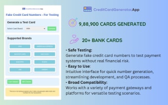 Fake Credit Card Numbers - For Testing for Google Chrome - Extension ...