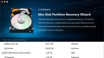 Mac Disk Partition Recovery Wizard