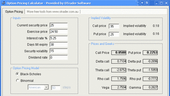 Option Pricing Calculator