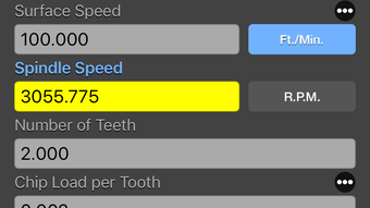 Milling Speed and Feed Calc