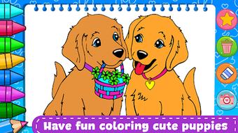 Puppy coloring book glitter