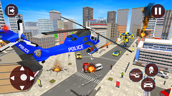 Police Helicopter Robot Transformation