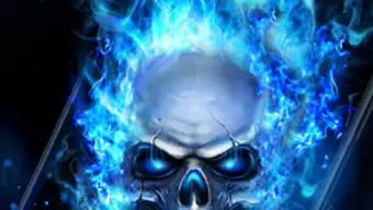 Blue Fire Skull Live Wallpaper
