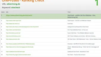 OneProSeo Ranking Check
