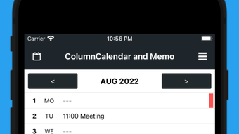 ColumnCalendar and Memo