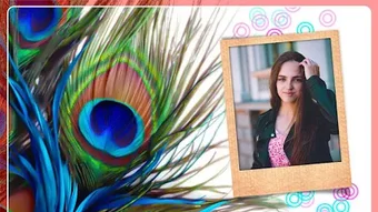 Peacock Feather Photo Frame