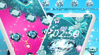 Turquoise blue diamond glitter live wallpaper