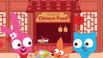 Purple Pink Chinese Food