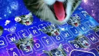 Blue Galaxy Kitty Keyboard Theme