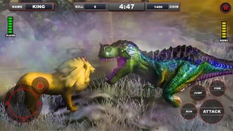 Lion vs Dinosaur Animal Simulator Game