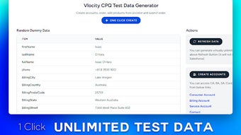 Vlocity CPQ Random Data Generator