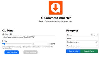 IG Comment Export Tool