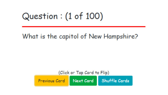 Flash Cards : US States and Capitols