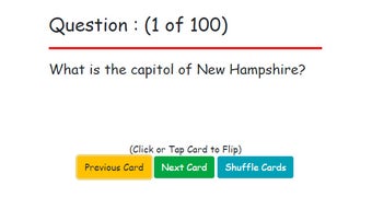 Flash Cards : US States and Capitols