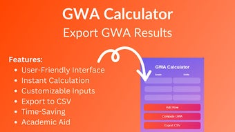 GWA Calculator: Export GWA Results