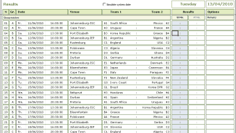 Excel Soccer World Cup 2010 Planner