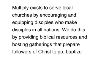 Multiply: Disciples Making Disciples