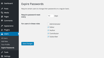 Expire User Passwords