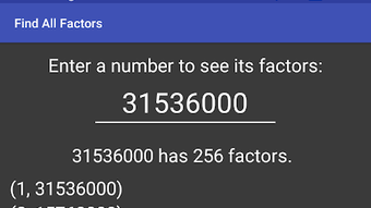 Factor Calculator