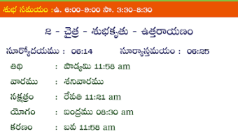 Telugu Panchangam Calendar2022