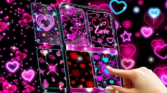 Neon hearts live wallpaper