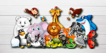 Kids puzzles feed the animals