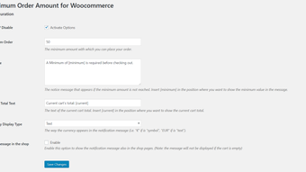 Minimum Order Amount for Woocommerce