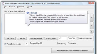 Print multiple word documents and ms word files Software