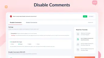 Disable Comments – Remove Comments & Protect From Spam
