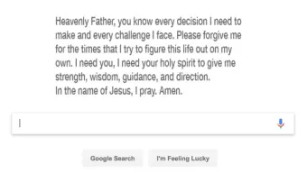 Pray for GODs' guidance in a Google search